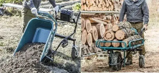 Brouette plateau ou godet 125kg, 18V